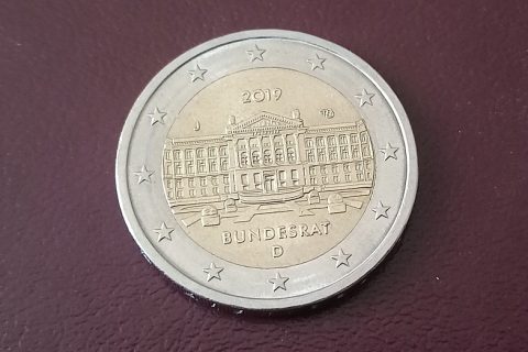 Kolekcijas papildināšana- Vācijas 2 eiro piemiņas monēta ”Bundesrāta izveides 70.gadadiena”.